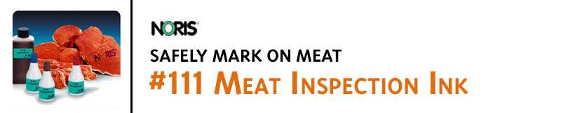 #111 Meat Inspection Ink is formulated for marking directly onto meat. Adheres to FDA guidelines for meat marking. Buy online!